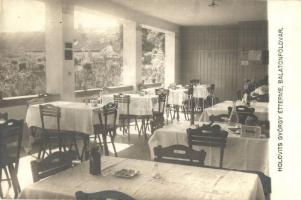 1930 Balatonföldvár, Holovits György étterme, fedett terasz. Putnoki Leánypolgári Balaton körüli kirándulásán készült. photo (EK)