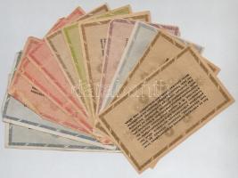 1946. 12db-os vegyes magyar adópengő bankjegy tétel, közte fordított címeres is T:III,III-