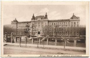 Pécs, leporello füzet 10 megíratlan képeslappal, vasútállomás, villamos