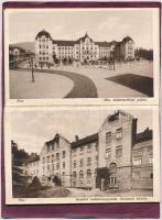 Pécs, leporello füzet 10 megíratlan képeslappal, vasútállomás, villamos