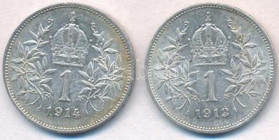 Ausztria 1913-1914. 1K Ag "Ferenc József" T:2
Austria 1913-1914. 1 Corona Ag "Franz ...