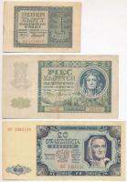 Lengyelország 1932-1948. 5db-os bankjegy tétel T:III,III- Poland 1932-1948. 5pcs of banknotes C:F,VG