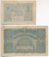 Románia 1915. 1L + Románia / Német megszállás 1917. 50b T:III,III-
Románia 1915. 1 Leu + Romania / ...