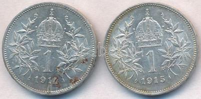 Ausztria 1914-1915. 1K Ag "Ferenc József" T:2
Austria 1914-1915. 1 Corona Ag "Franz ...