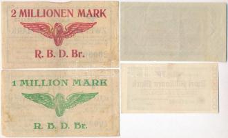 Németország / Weimari Köztársaság / Birodalmi vasút 1923. 4db-os szükségpénz tétel, mind vízjeles pa...