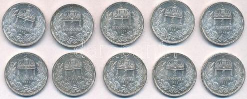 1912KB 1K Ag "Ferenc József" (10x) T:1,1-
Adamo K5.1