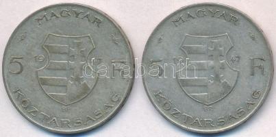 1947. 5Ft Ag "Kossuth" (2x) T:2-,3
Adamo F8.1
