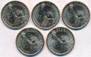 Amerikai Egyesült Államok 2013-2014. 1$ Cu-Zn-Mn-Ni "Amerikai elnökök" (5xklf) McKinley-Ro...