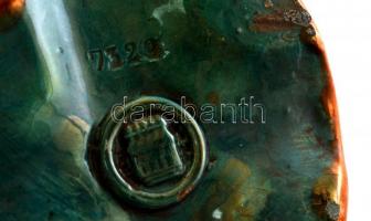 Modern szecessziós stílusú váza, kézze festett mázas kerámia, körpecsétes Zsolnay jelzéssel, m: 30 c...