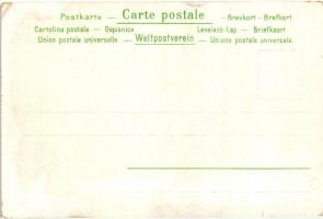 Angel with harp. Floral, litho (EK)