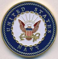 Amerikai Egyesült Államok DN Egyesült Államok Haditengerészete aranyozott, színes fantáziapénz T:1 USA ND United States Navy gold plated, colored fantasy coin C:UNC