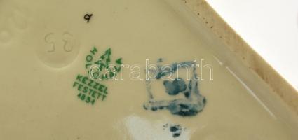 Hollóházi porcelán bohócpár, kézzel festett, hibátlan, jelzett, m: 22 cm