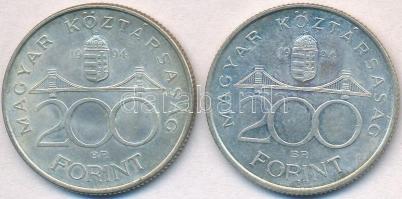 1994. 200Ft Ag "Deák" (2x) T:2