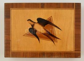 Fa szivaros doboz, kopott, 16×22 db