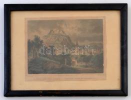 1859 A dévai vár nyugatról - Festung Deva, Abendseite. Acél metszet, Ludwig Rohbock (1820-1883) rajz...