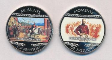 Libéria 2004. 10$ "Szabadság pillanatai - Simon Bolívar felszabadító harca 1819." multicolor+ 10$ "Szabadság pillanatai - Garibaldi felszabadítja Itáliát 1860" multicolor T:PP ujjlenyomat Liberia 2004.  10 Dollars "Moments of Freedom - Simon Bolivar's War 1819." multicolor+ 10 Dollars "Moments of Freedom - Garibaldi liberates Italy 1860" multicolor C:PP fingerprints