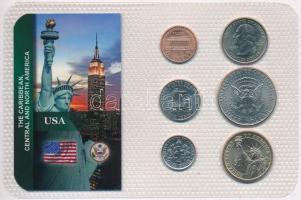 Amerikai Egyesült Államok ~2004-2009. 1c-1$ (6xklf) fóliatokban T:1,1- USA ~2004-2009. 1 Cent - 1 Dollar (6xdiff) in foil packaging C:UNC,AU