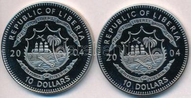 Libéria 2004. 10$ "Szabadság pillanatai-Pinochet-rezsim vége 1989" multicolor + 10$ "...