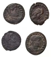Római Birodalom 4db-os vegyes rézpénz tétel, közte II. Constantinus, Gratianus, Valens T:2- Roman Empire 4pcs of various copper coins, including Constantine II, Gratian, Valens C:VF