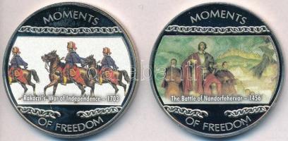 Libéria 2004. 10$ "Szabadság pillanatai - Rákóczi szabadságharc 1703" multicolor + 10$ "Szabadság pillanatai - A nándorfehérvári ütközet 1456" multicolor T:PP ujjlenyomat Liberia 2004. 10 Dollars "Moments of Freedom - Rakoczi's War of Independence 1703" multicolor + 10 Dollars "Moments of Freedom -The Battle of Nándorfehérvár 1456" multicolor C:PP fingerprint