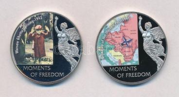 Libéria 2006. 10$ "Szabadság pillanatai - Varsói gettólázadás 1943" multicolor + 10$ "Szabadság pillanatai - A  Varsói Szerződés felbontása 1991." multicolor T:PP ujjlenyomat Liberia 2006. 10 Dollars "Moments of Freedom - Warsaw Ghetto uprising 1943" multicolor + 10 Dollars "Moments of Freedom - Break-up of the Warsaw Pact 1991." multicolor C:PP fingerprint
