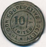 Skócia DN 10sh? The Don Co-operative Society fém bárca értékben T:3 rep. Scotland ND 10 Shillings? The Don Co-operative Society metal token C:F cracked