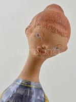 Balázs L. Zsuzsa: Női figura, mázas kerámia figura, jelzett, hibátlan, m: 37 cm
