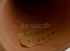 Balázs L. Zsuzsa: Női figura, mázas kerámia figura, jelzett, hibátlan, m: 37 cm