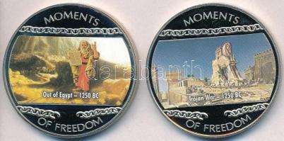 Libéria 2004. 10$ "Szabadság pillanatai - Trójai háború i.e. 1250" multicolor + 10$ "Szabadság pillanatai - Mózes kivezeti népét Egyiptomból i.e. 1250" multicolor T:PP ujjlenyomat Liberia 2004. 10 Dollars "Moments of Freedom - Trojan War 1250 BC." multicolor + 10 Dollars "Moments of Freedom - Out of Egypt 1250 BC." multicolor C:PP fingerprints