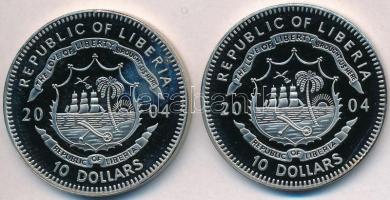 Libéria 2004. 10$ "Szabadság pillanatai - Trójai háború i.e. 1250" multicolor + 10$ "...