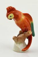 Herendi porcelán papagáj, kézzel festett, jelzett, hibátlan, m: 12,5 cm