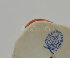 Herendi porcelán papagáj, kézzel festett, jelzett, hibátlan, m: 12,5 cm