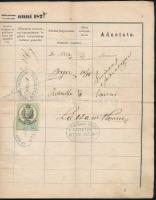 1878 Egyetemi leckekönyv latin nyelven, okmánybélyegekkel