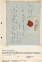 1836 Schwarzenbach, latin nyelvű bérmálási igazolás, rányomott viaszpcseéttel