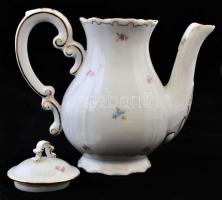 Zsolnay virágmintás mokkás készlet, kávés kiöntővel, cukortartóval, 6 db csészével, matricás, jelzet...