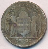 1930. 5P Ag "Horthy jobbra" T:3 kis ph., patina
Adamo P8