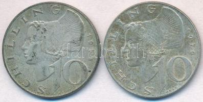 Ausztria 1958. 10Sch Ag + 1970. 10Sch Ag T:2 patina Austria 1958. 10 Schilling Ag + 1970. 10 Schilling Ag C:XF patina