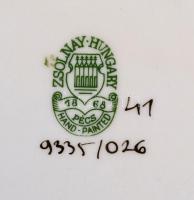 Zsolnay pillangó mintás tálka, kézzel festett, jelzett, hibátlan, d:12 cm