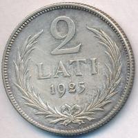 Lettország 1925. 2L Ag T:2 patina Latvia 1925. 2 Lati Ag C:XF patina Krause KM#8