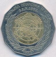 Horvátország 1997. 25K sárgaréz-Cu-Ni "Az ENSZ tagság 5. évfordulója" T:2  Croatia 1997. 25 Kuna "5th Anniversary - UN Membership" C:XF Krause KM#48