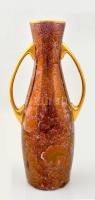 Hollóházi füles márvány váza, jelzett, hibátlan, m:35,5 cm