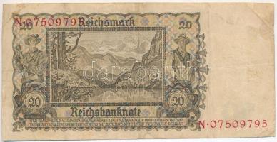 Német Harmadik Birodalom 1939. 20M T:III
German Third Reich 1939. 20 Mark C:F