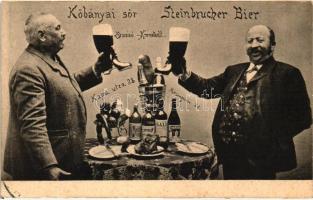 Brassó, Kronstadt, Brasov; Kőbányai sör reklámlapja a Kapu utca 28. szám alóli sörcsarnokból / Bierhalle vom Purzengasse 28. / beer hall advertisement postcard (EK)