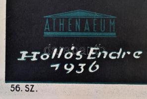 1937 Hollós Endre (1907 - ? ): Baleset ellen védekezz.  Offset, Athenaeum Budapest, Restaurált 48x63...