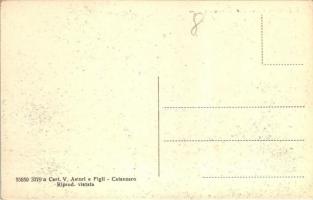 Catanzaro, Stazione Catanzaro Sala. Cart. V. Asturi e Figli / Bahnhof / Railway station with locomot...