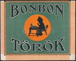 cca 1900-1910 Török Bonbon csomagolópapír, 20x24 cm.