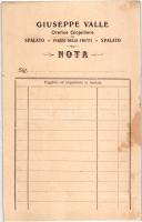 Split, Spalato; Giuseppe Valle aranyműves és ékszerész üzlete. Hátoldalon jegyzékkel / Orefice Gioje...