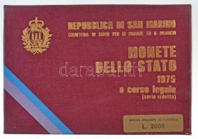 San Marino 1975. 1L-20L 4xklf, kis forgalmi szett díszdobozban tanúsítvánnyal T:1 
San Marino 1975....