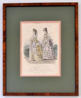 XIX: sz. eleji divat metszet igényes, üvegezett keretben / XIXth century fashion etching in glazed f...