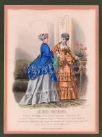 XIX: sz. eleji divat metszet igényes, üvegezett keretben / XIXth century fashion etching in glazed frame 36x48 cm